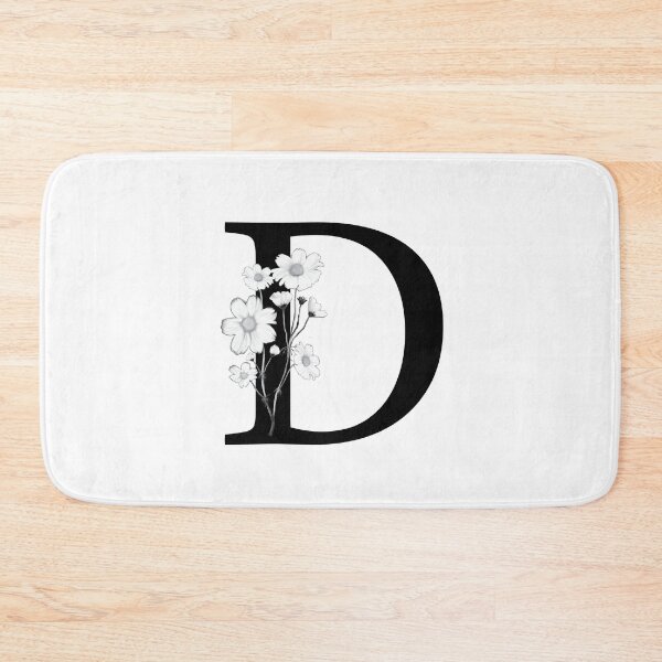 Item preview, Black Letter D Monogram with Flowers designed and sold by To the Lua.