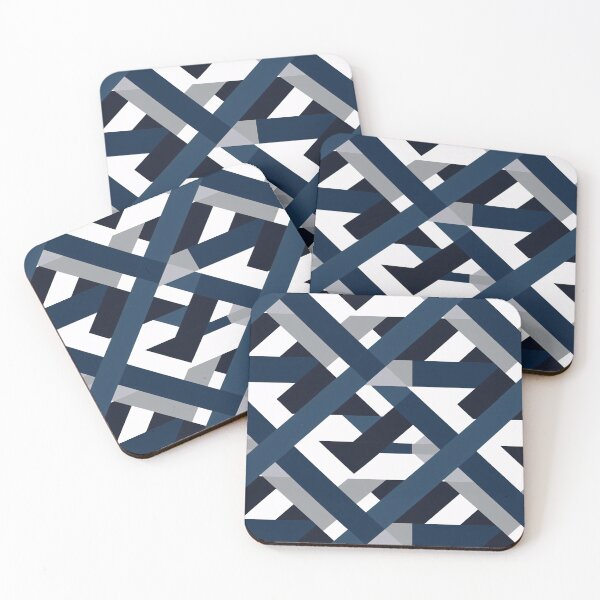 Item preview, Abstract Stripe Weave Pattern in Navy Blue, Grey and White v1 designed and sold by BuzzworthyShop.