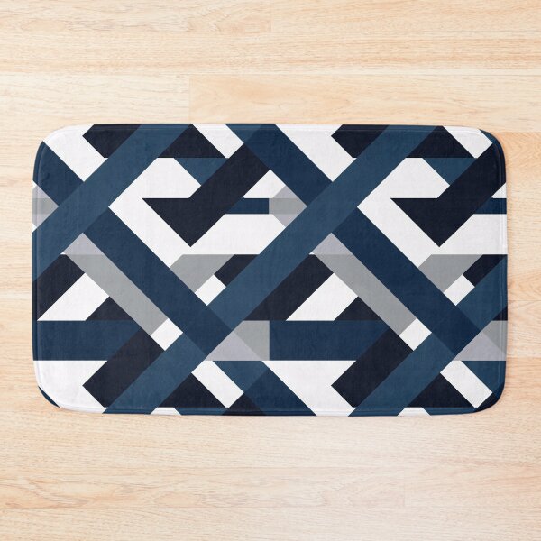 Item preview, Abstract Stripe Weave Pattern in Navy Blue, Grey and White v1 designed and sold by BuzzworthyShop.