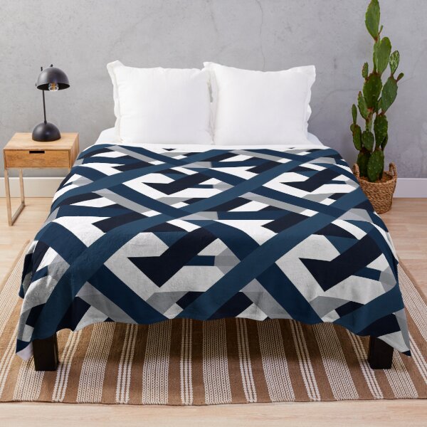 Item preview, Abstract Stripe Weave Pattern in Navy Blue, Grey and White v1 designed and sold by BuzzworthyShop.