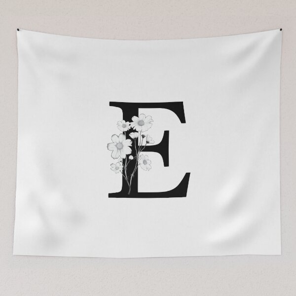 Item preview, Black Letter E Monogram with Flowers designed and sold by To the Lua.