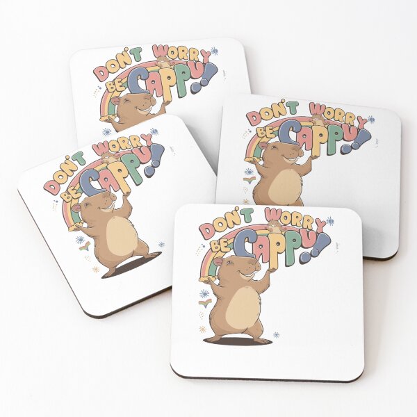 Item preview, Cute Capybara And Rainbow, Don't Worry Be Cappy designed and sold by Walmarval ⭐⭐⭐⭐⭐.