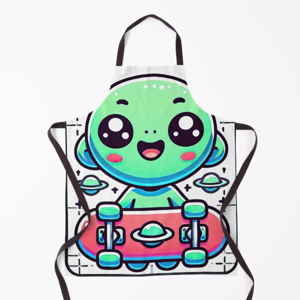 Item preview, Cute Kawaii Alien Skateboarding Fun Illustration designed and sold by KawaiiCherryPie.