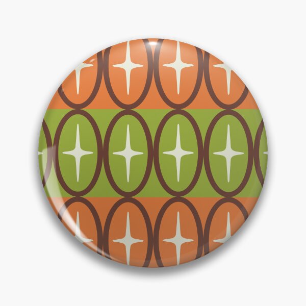 Item preview, Geometric Oval and Starburst Pattern Orange Brown and Green designed and sold by tonymagnerart.
