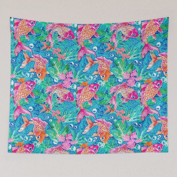 Item preview, Preppy Goldfish y burbujas acuarela y rotuladores designed and sold by SophieClimaArt.