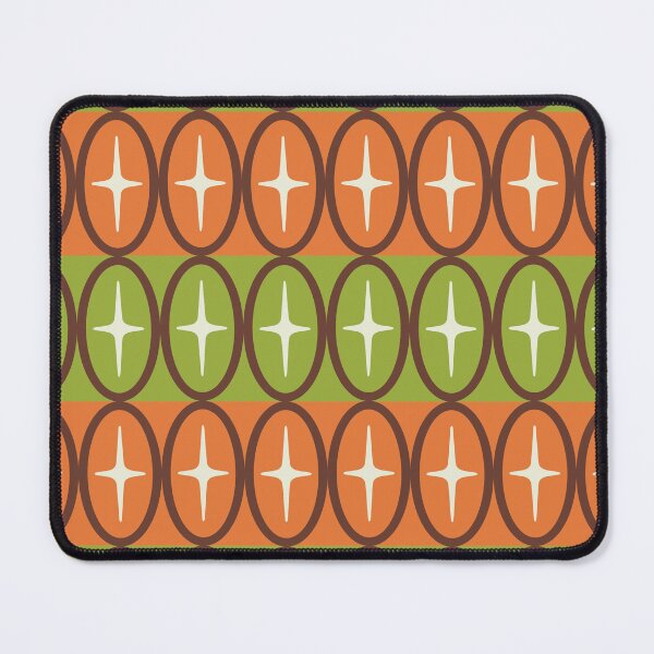 Item preview, Geometric Oval and Starburst Pattern Orange Brown and Green designed and sold by tonymagnerart.