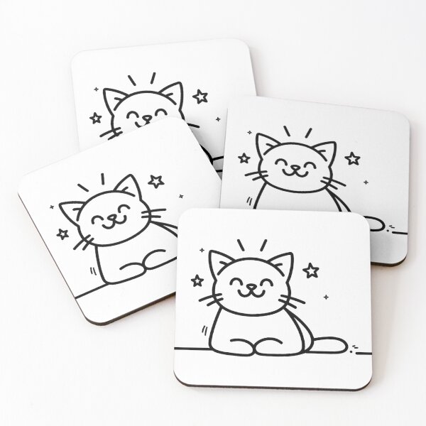 Item preview, Cute friendly cat line art designed and sold by AlanHillArt.