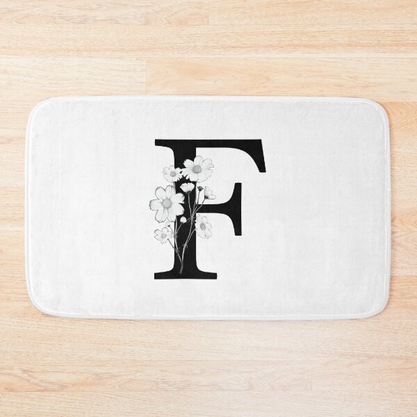 Item preview, Black Letter F Monogram with Flowers designed and sold by To the Lua.