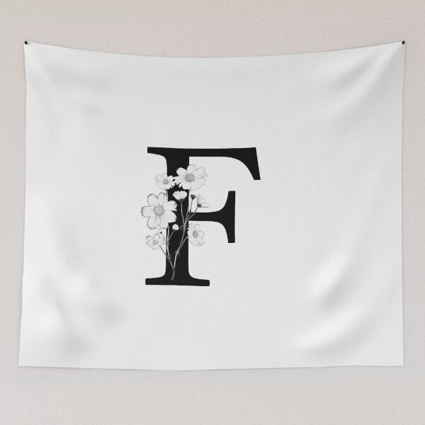 Item preview, Black Letter F Monogram with Flowers designed and sold by To the Lua.