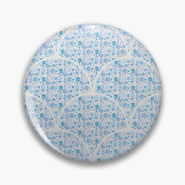 Item preview, Retro Florals Berry Blues Art Deco Scallop designed and sold by Triplicate Limited.
