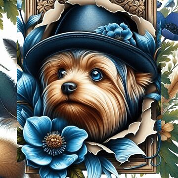 Vorschaubild zum Design Botanischer Rahmen T-Shirt Yorkie von Puppy Paws