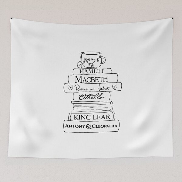 Item preview, Shakespeare tragedies book stack (black & white) designed and sold by bookloversclub.