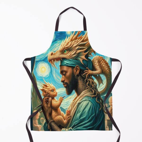 Item preview, Between heaven and earth: dragon man, dragon mother and the tender dragon baby in van Gogh style designed and sold by FotoworldEdel.