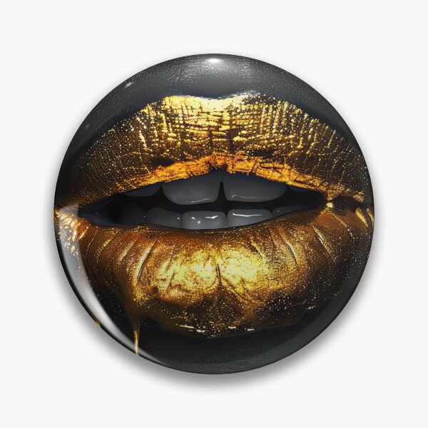 Item preview, Glittering golden lips on black background designed and sold by Jerhus.