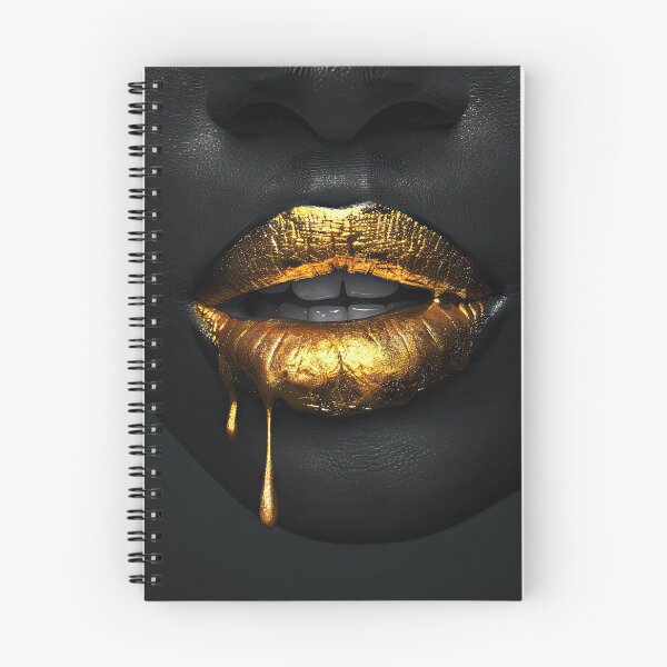 Item preview, Glittering golden lips on black background designed and sold by Jerhus.