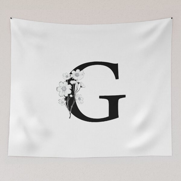Item preview, Black Letter G Monogram with Flowers designed and sold by To the Lua.
