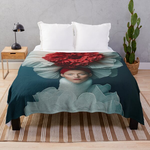 Item preview, "Elegant Surreal Flower Woman Portrait" designed and sold by MacroArtHub.