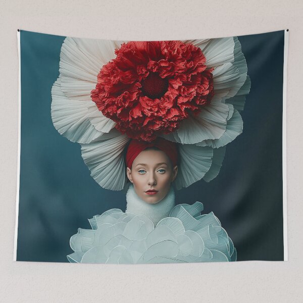 Item preview, "Elegant Surreal Flower Woman Portrait" designed and sold by MacroArtHub.