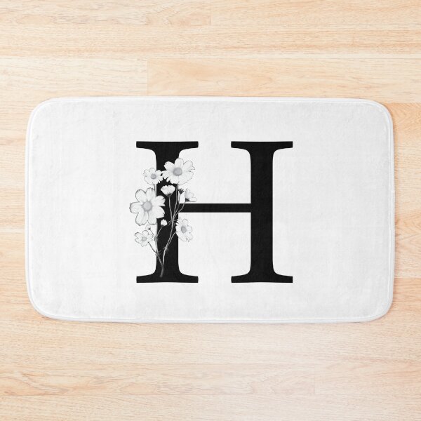 Item preview, Black Letter H Monogram with Flowers designed and sold by To the Lua.