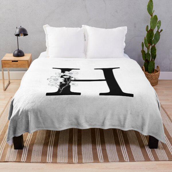 Item preview, Black Letter H Monogram with Flowers designed and sold by To the Lua.
