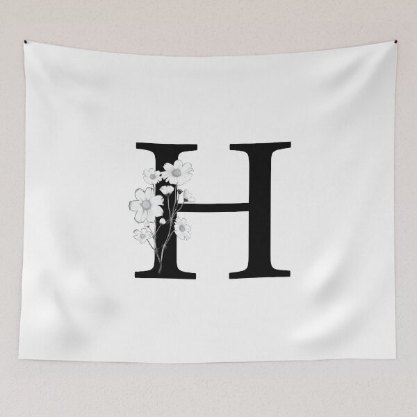 Item preview, Black Letter H Monogram with Flowers designed and sold by To the Lua.