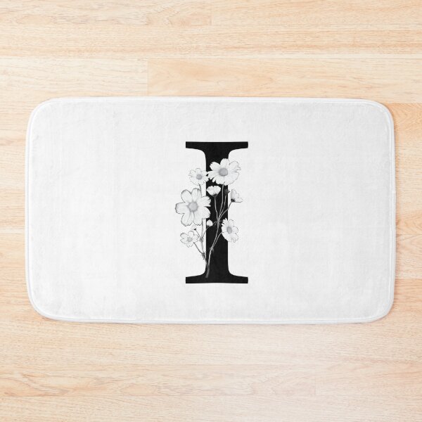 Item preview, Black Letter I Monogram with Flowers designed and sold by To the Lua.