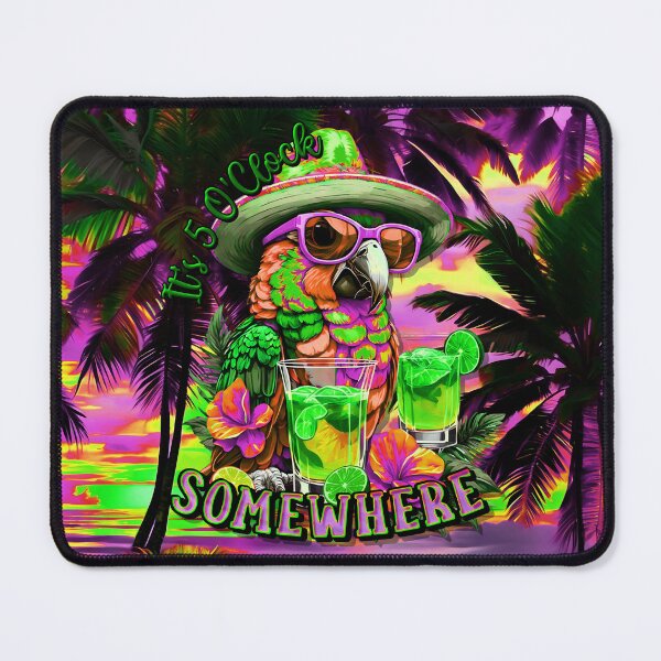 Item preview, It's 5 o'clock somewhere Tropical Parrot Cocktail Sunset Beach designed and sold by MindWave THC.