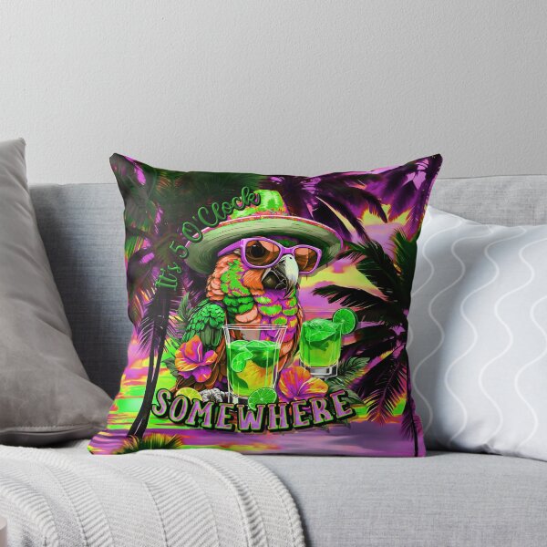 Item preview, It's 5 o'clock somewhere Tropical Parrot Cocktail Sunset Beach designed and sold by MindWave THC.