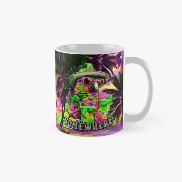 Item preview, It's 5 o'clock somewhere Tropical Parrot Cocktail Sunset Beach designed and sold by MindWave THC.