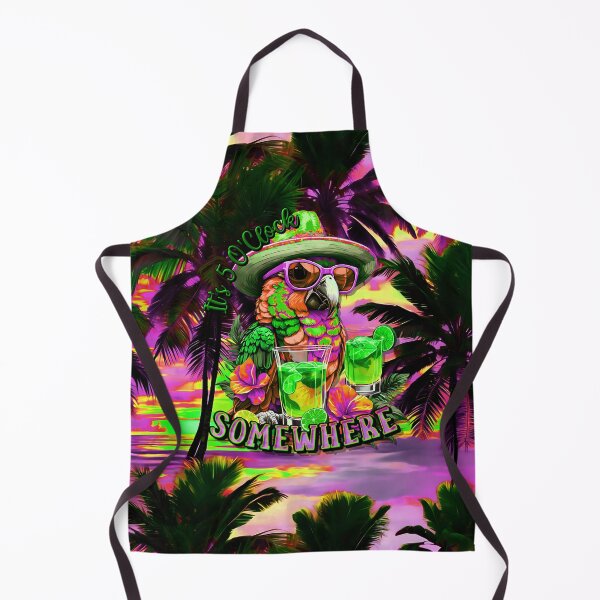 Item preview, It's 5 o'clock somewhere Tropical Parrot Cocktail Sunset Beach designed and sold by MindWave THC.