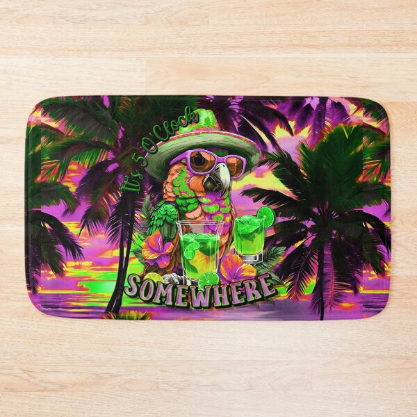 Item preview, It's 5 o'clock somewhere Tropical Parrot Cocktail Sunset Beach designed and sold by MindWave THC.