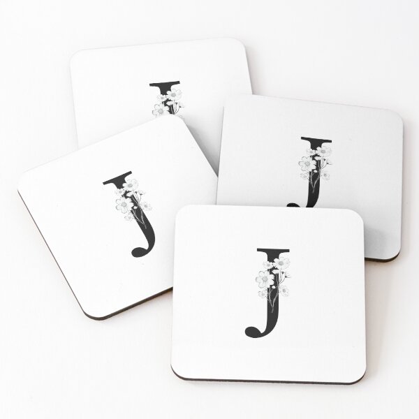 Item preview, Black Letter J Monogram with Flowers designed and sold by To the Lua.