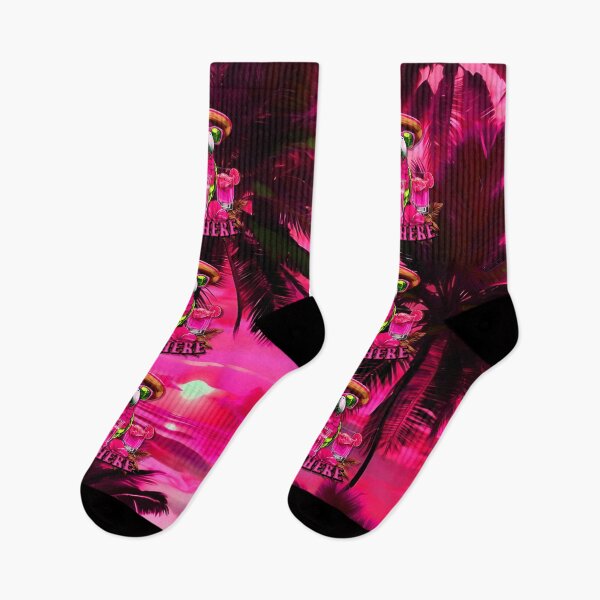 Item preview, It's 5 o'clock somewhere Tropical Parrot Cocktail Sunset Beach Pink designed and sold by MindWave THC.