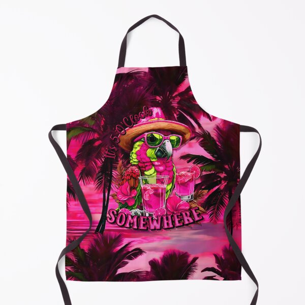 Item preview, It's 5 o'clock somewhere Tropical Parrot Cocktail Sunset Beach Pink designed and sold by MindWave THC.