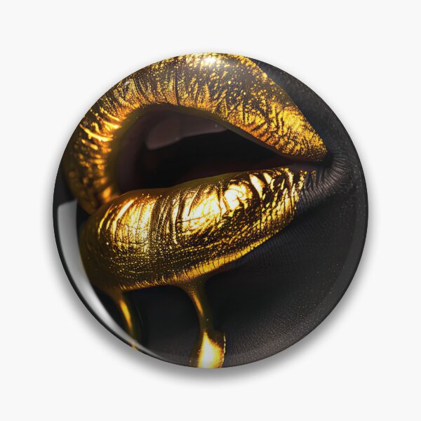 Item preview, Glittering golden lips on black background designed and sold by Jerhus.