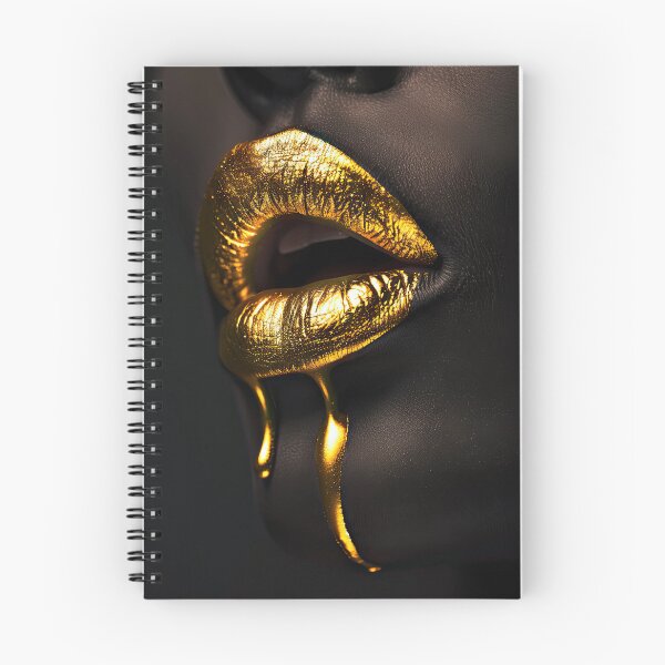Item preview, Glittering golden lips on black background designed and sold by Jerhus.