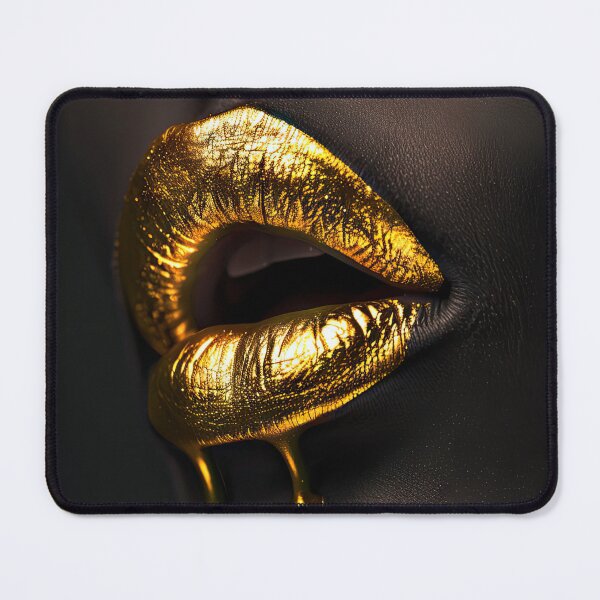 Item preview, Glittering golden lips on black background designed and sold by Jerhus.