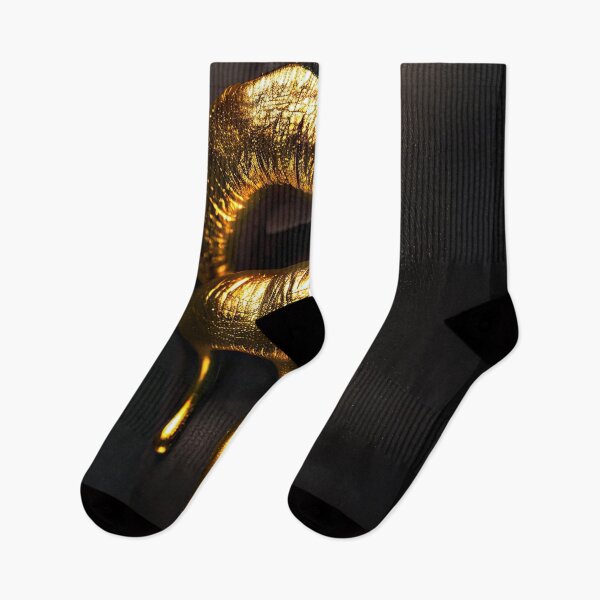 Item preview, Glittering golden lips on black background designed and sold by Jerhus.