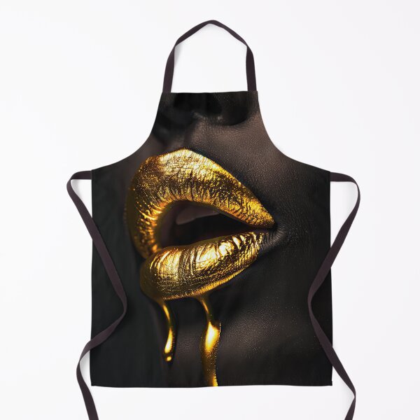 Item preview, Glittering golden lips on black background designed and sold by Jerhus.
