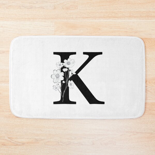 Item preview, Black Letter K Monogram with Flowers designed and sold by To the Lua.