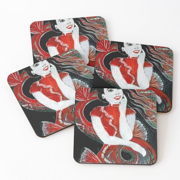 Item preview, Original Abstract Mermaid Painting on Wood : Gretel Moss designed and sold by Gretel Moss.