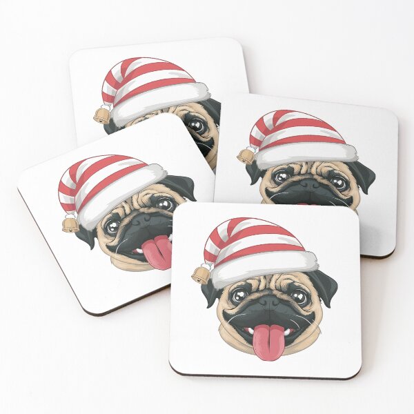 Item preview, Cute Pug In Christmas Hat - Funny designed and sold by canvadreamer444.