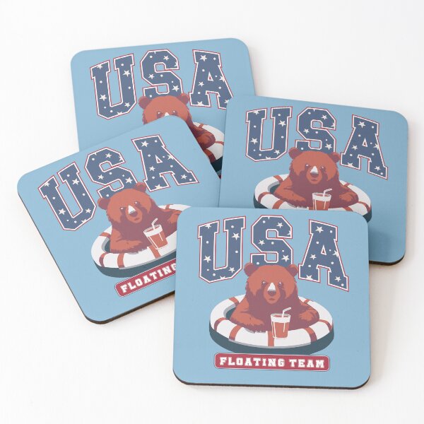 Item preview, USA Floating Team, Funny Bear Patriotic Design, Summer Games 2024, American Pride Bear designed and sold by Creative-Hearts.