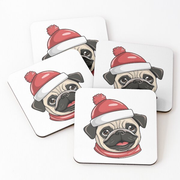 Item preview, Cute Pug In Christmas Hat - Funny designed and sold by canvadreamer444.
