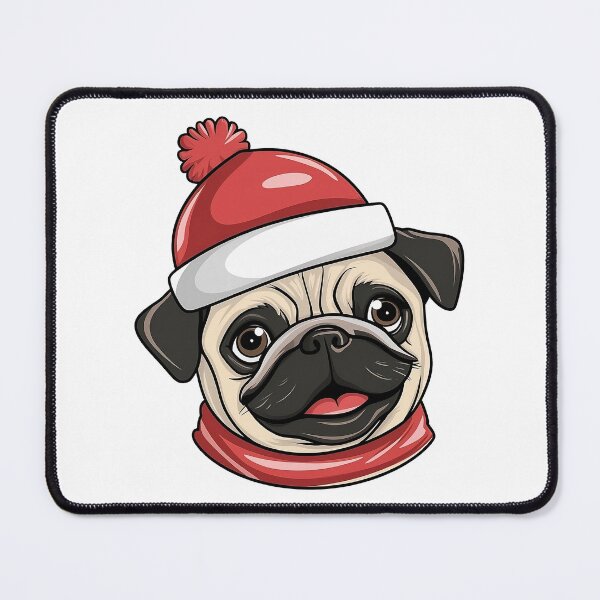 Item preview, Cute Pug In Christmas Hat - Funny designed and sold by canvadreamer444.