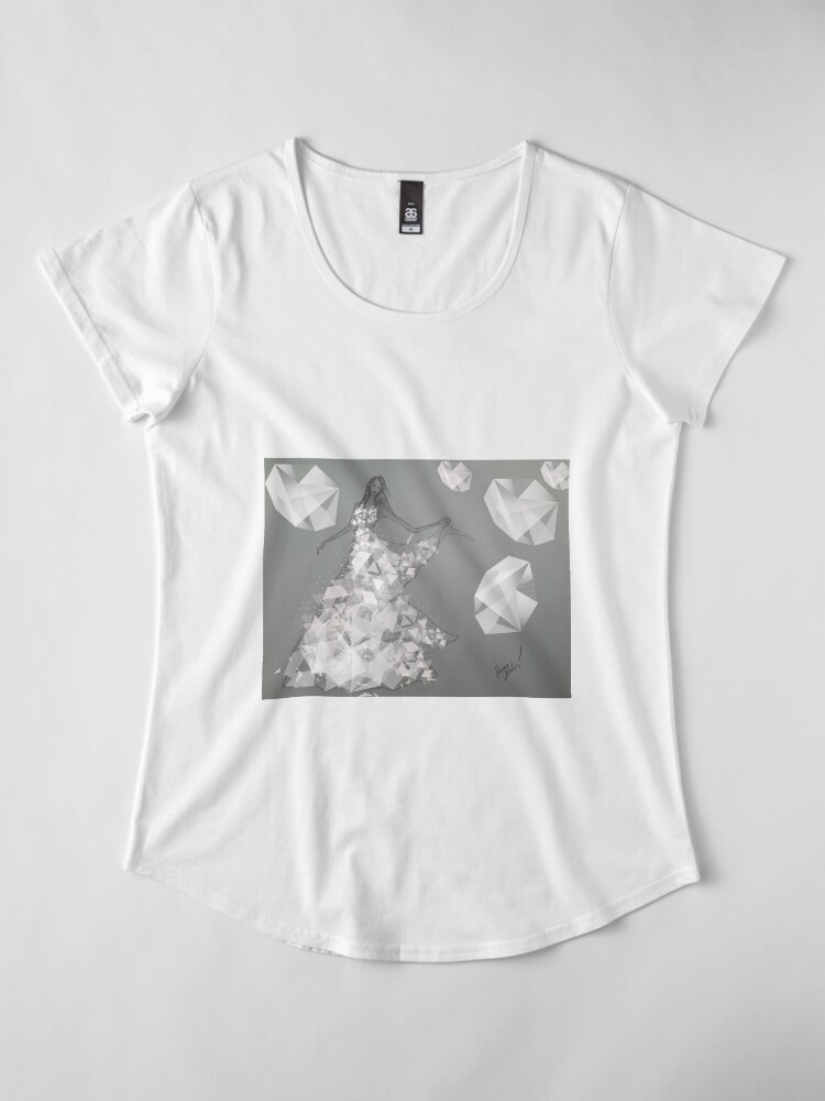 Alternate view of Dancing Girl, A Bridal Fashion Illustration Premium Scoop T-Shirt