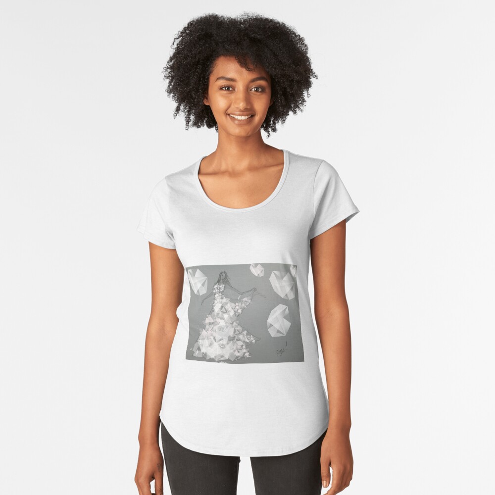 Dancing Girl, A Bridal Fashion Illustration Premium Scoop T-Shirt