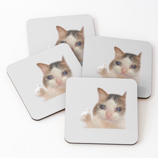 Item preview, Funny Crying Cat Thumbs Up Meme Sad Kitty Cry Eyes Memes designed and sold by FranParentUS.