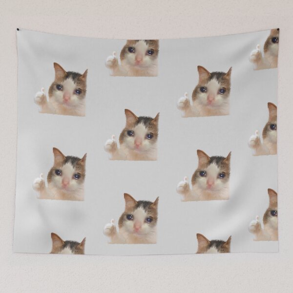 Item preview, Funny Crying Cat Thumbs Up Meme Sad Kitty Cry Eyes Memes designed and sold by FranParentUS.