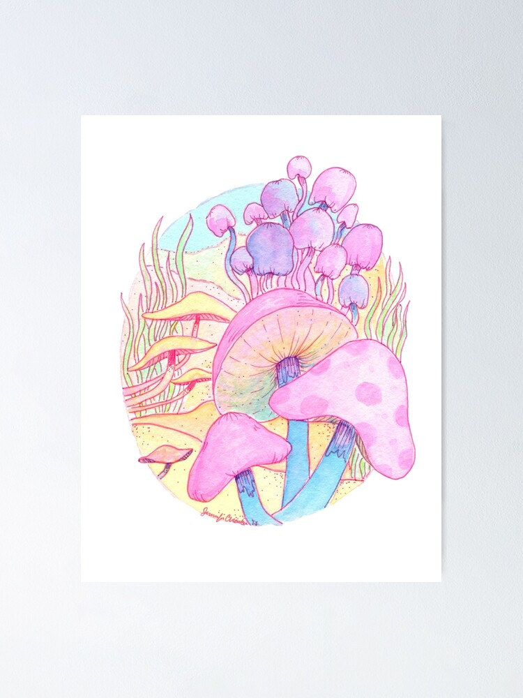 Very Bright Mushrooms Poster For Sale By Jennifercharlee Redbubble 5504